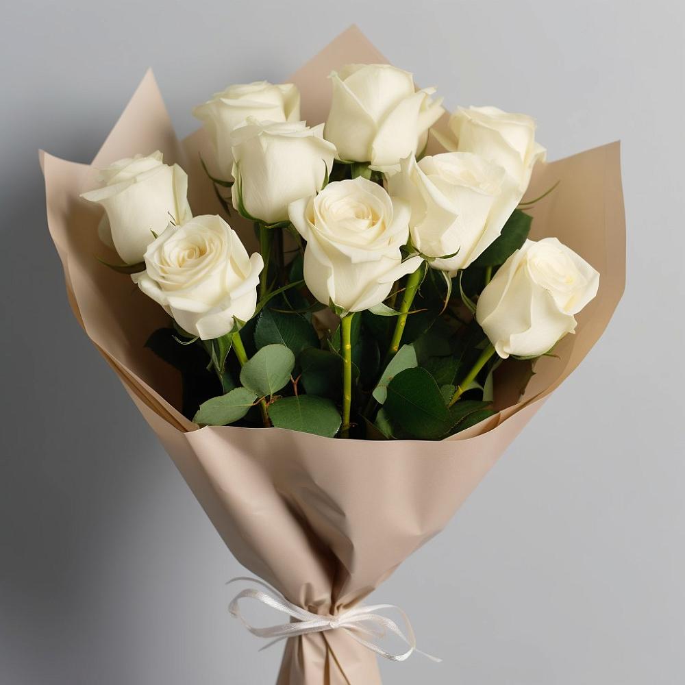 Букет 9 Белых роз Эдлесс Лав в Ситне-Щелканово