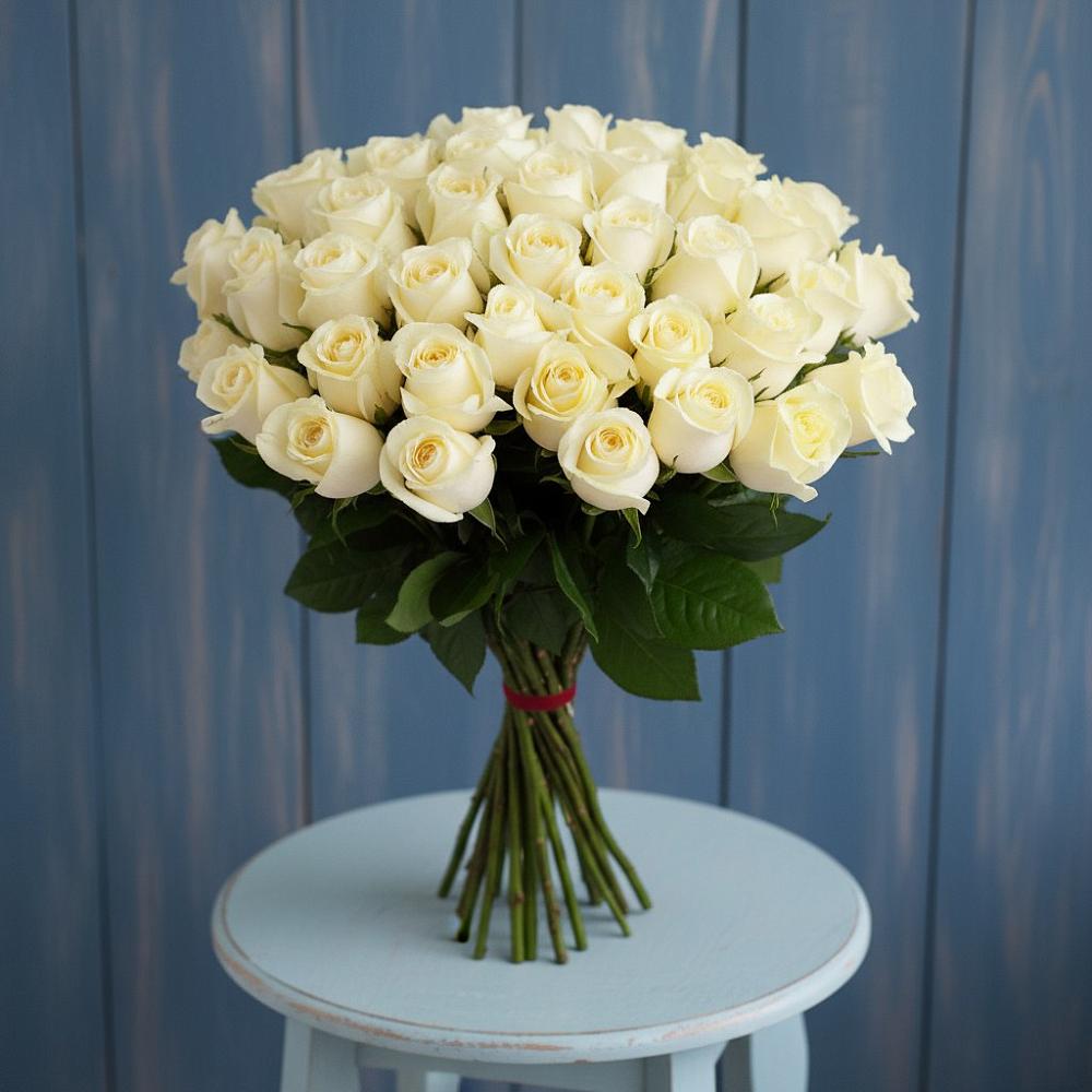 Букет 51 Белая роза Эдлесс Лав в Ситне-Щелканово