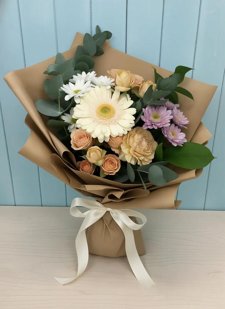 Букет цветов из: Герберы и Хризантемы в Ситне-Щелканово