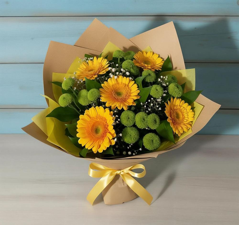 Букет цветов из: Герберы и Хризантемы в Ситне-Щелканово