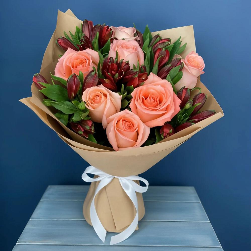 Букет цветов из: Розы и Альстромерии в Ситне-Щелканово