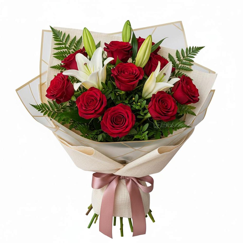 Букет цветов из: Лилии и Розы в Ситне-Щелканово