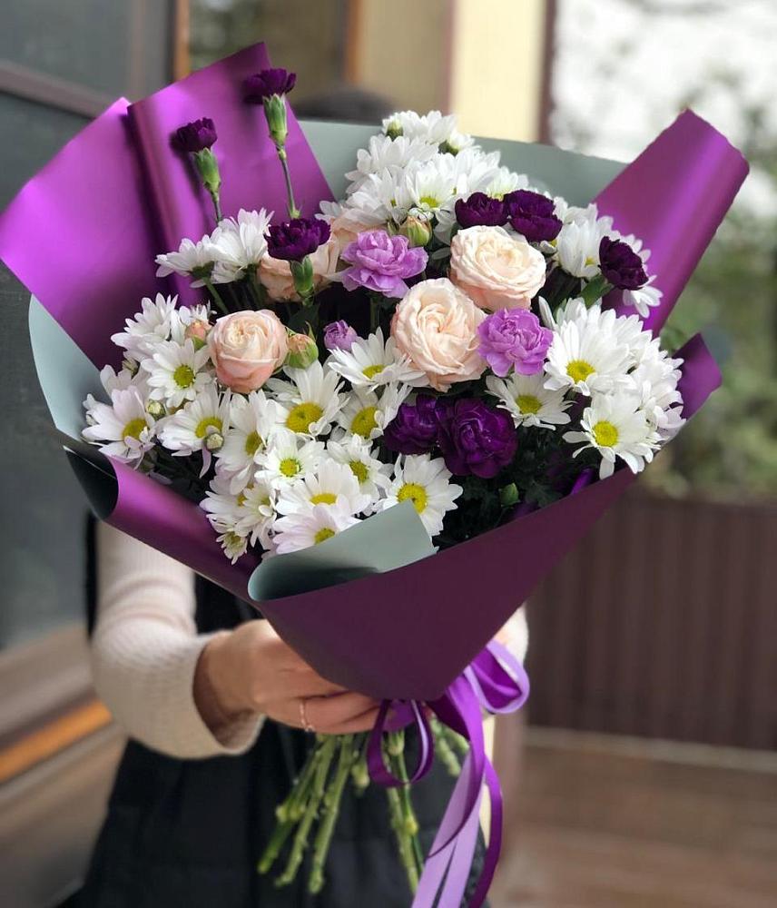 Букет цветов из: Хризантемы, Гвоздики и Розы в Ситне-Щелканово