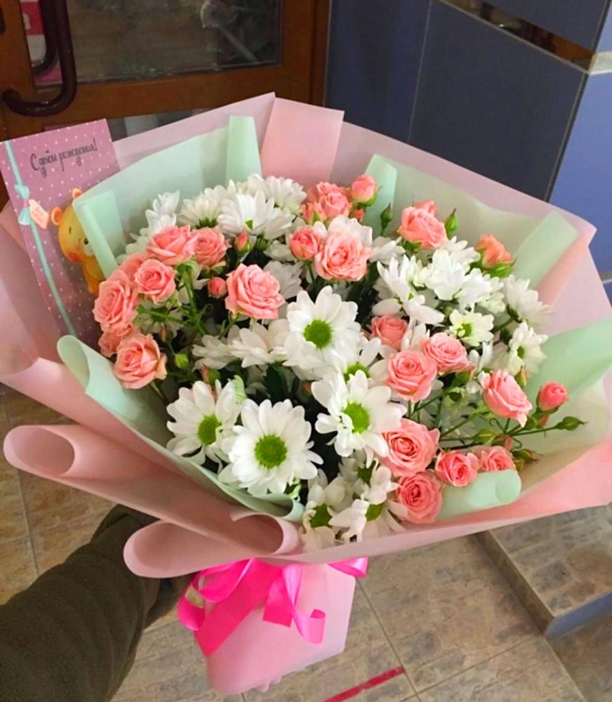 Букет цветов из: Розы и Хризантемы в Ситне-Щелканово