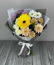 Букет цветов из:  Розы, Герберы и Хризантемы в Ситне-Щелканово