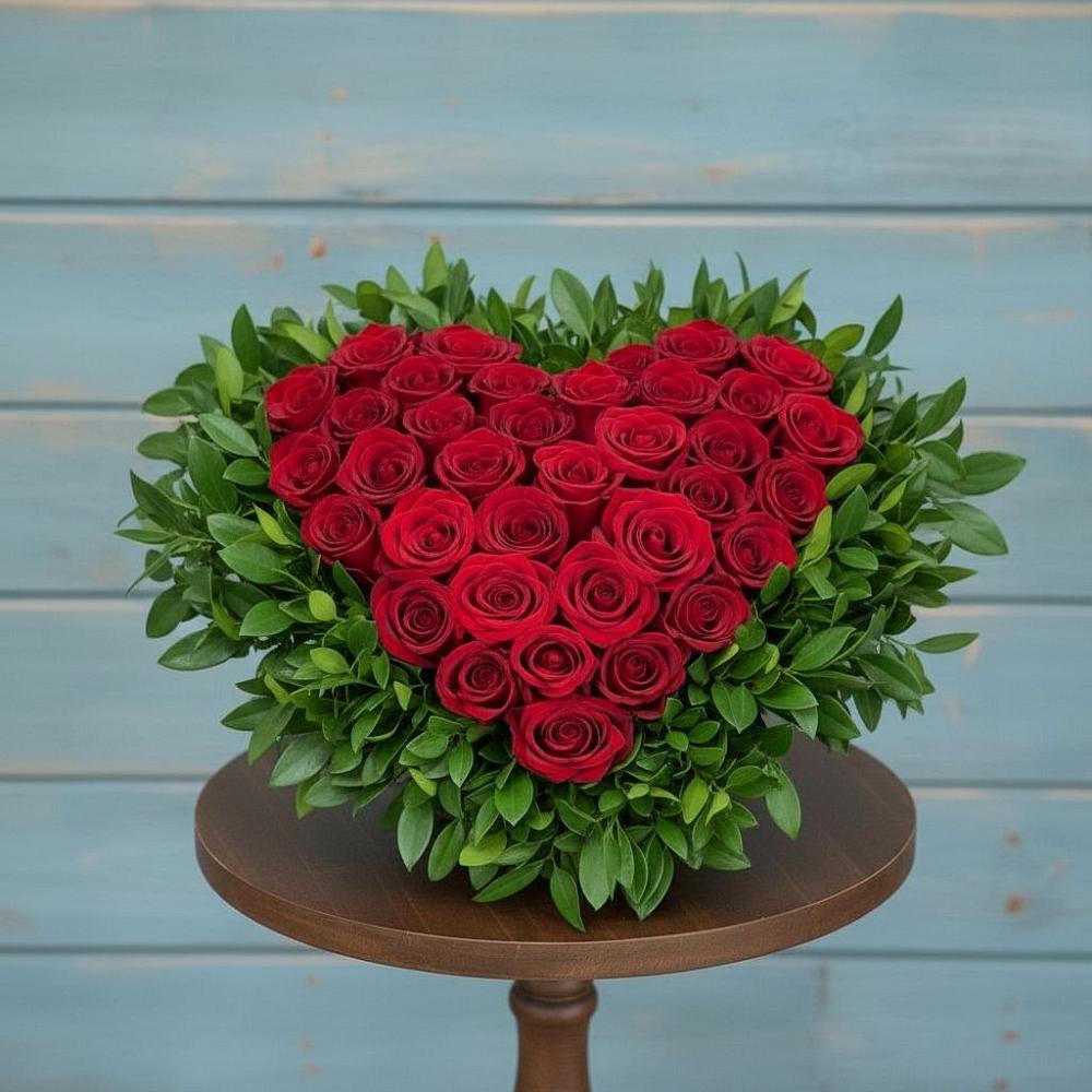 Цветочная композиция из Розы в виде сердца в Ситне-Щелканово