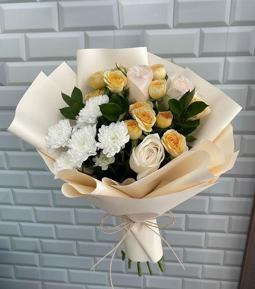 Букет цветов из: Розы и Хризантемы в Ситне-Щелканово