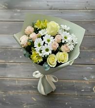 Букет цветов из:  Альстромерии, Розы и Хризантемы в Ситне-Щелканово