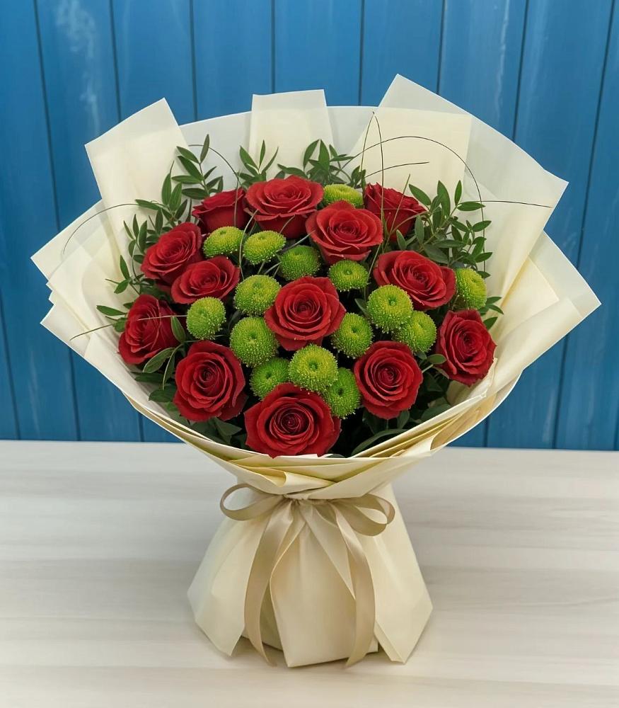 Букет цветов из: Розы и Хризантемы в Ситне-Щелканово